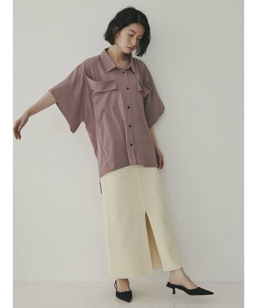 COTORICA（コトリカ）の「スエットライクカラーニットスカート【スリットスカート】（スカート・レディース・アイボリー/ブラック/グリーン・FREE）」の12枚目の写真