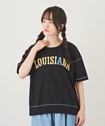 CUBE SUGAR（キューブシュガー）の「速乾ドライMVS天竺カットソー配色ステッチロゴTシャツ（Tシャツ/カットソー）」
