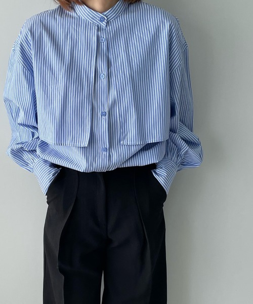 LE MORE（リモア）の「センタープレスタックワイドパンツ（スラックス・レディース・ブラック/アイボリー/チャコール・S/M）」の7枚目の写真