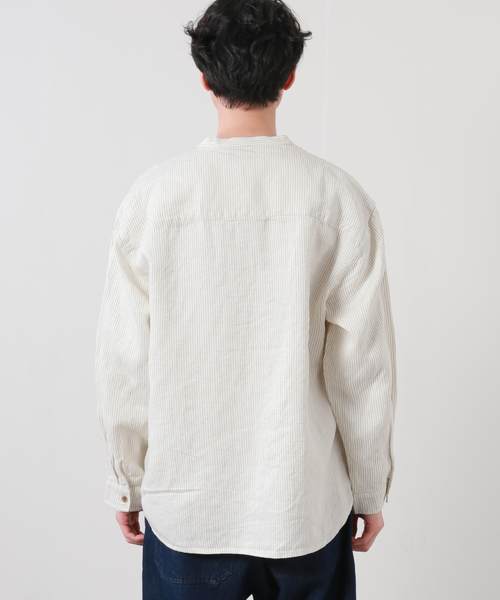 JOURNAL STANDARD(ジャーナルスタンダード)の「リネン パターン バンドカラーCPOシャツ(シャツ/ブラウス・メンズ・ホワイト系その他/ベージュ/ベージュ系その他・SMALL/MEDIUM/LARGE)」の7枚目の写真