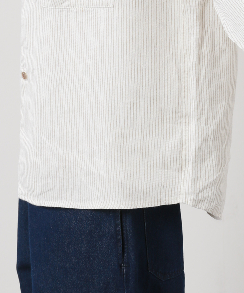 JOURNAL STANDARD(ジャーナルスタンダード)の「リネン パターン バンドカラーCPOシャツ(シャツ/ブラウス・メンズ・ホワイト系その他/ベージュ/ベージュ系その他・SMALL/MEDIUM/LARGE)」の14枚目の写真