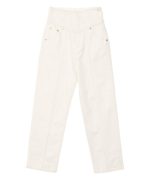 LAGUNAMOON（ラグナムーン）の「ハイウエストピンタックデニムパンツ（デニムパンツ・レディース・ホワイト/インディゴブルー・SMALL/MEDIUM）」の20枚目の写真