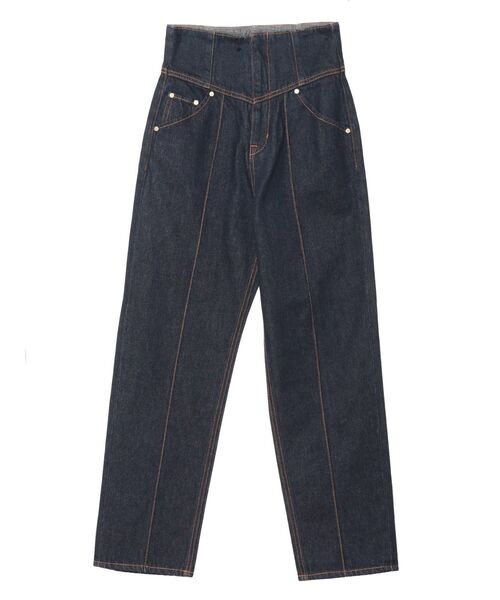 LAGUNAMOON（ラグナムーン）の「ハイウエストピンタックデニムパンツ（デニムパンツ・レディース・ホワイト/インディゴブルー・SMALL/MEDIUM）」の14枚目の写真