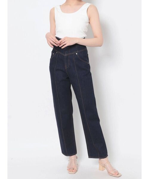 LAGUNAMOON（ラグナムーン）の「ハイウエストピンタックデニムパンツ（デニムパンツ・レディース・ホワイト/インディゴブルー・SMALL/MEDIUM）」の17枚目の写真