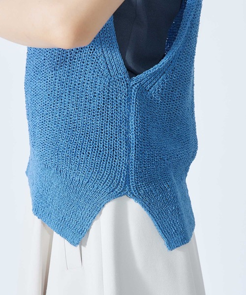 ROPE'（ロペ）の「和紙混TUMUGIニットベスト（ベスト・レディース・ブルー系その他5/ミント/ホワイト・38）」の14枚目の写真