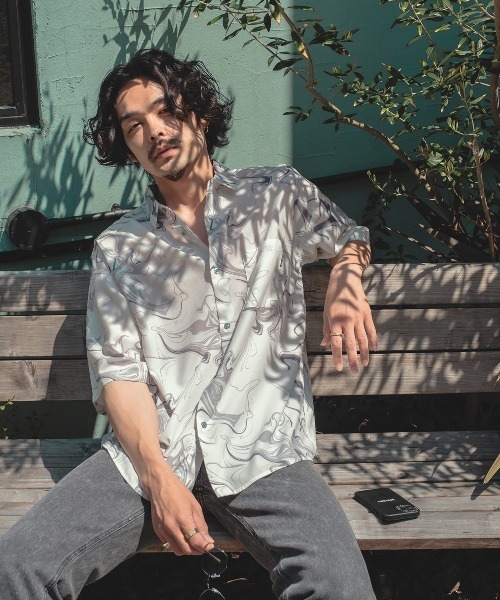 improves(インプローブス)の「総柄 半袖 レギュラーシャツ(シャツ/ブラウス・メンズ・ホワイト/グレー/ブラウン/ライトグレー/グリーン/ブラック/アイボリー・LARGE/MEDIUM)」の20枚目の写真