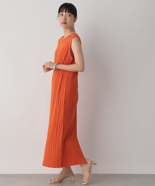 LOWRYS FARM（ローリーズファーム）の「２ＷＡＹランダムテレコノースリーブワンピース　281260（ワンピース・レディース・ブラック/ブラウン/オレンジ/アイボリー・FREE）」の4枚目の写真