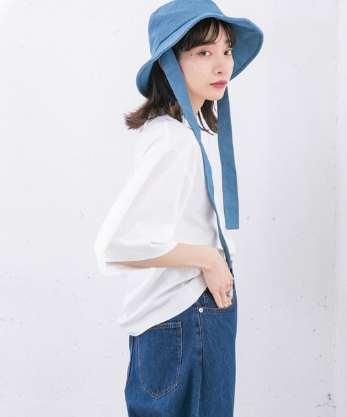 KBF（ケイビーエフ）の「illi　ボックスシルエットワイドTシャツ（Tシャツ/カットソー・レディース・ホワイト/ブラック/モカ・ONE）」の5枚目の写真
