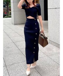 RESEXXY | フロントクロスニットセットアップ(ワンピース)