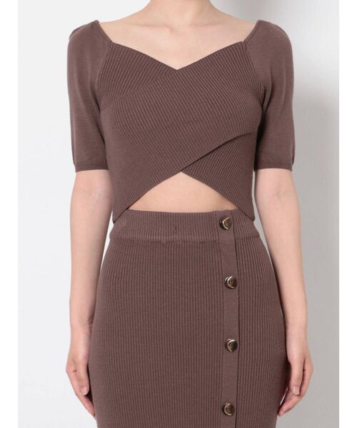 RESEXXY（リゼクシー）の「フロントクロスニットセットアップ（ワンピース・レディース・ブラック/ブラウン/ベージュ・FREE）」の19枚目の写真