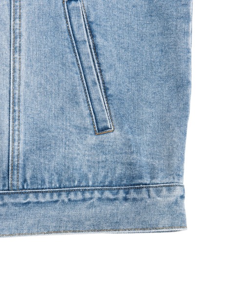 PUNYUS（プニュズ）の「デニムベスト（ベスト・レディース・ライトブルー/ブラック・3/4）」の16枚目の写真