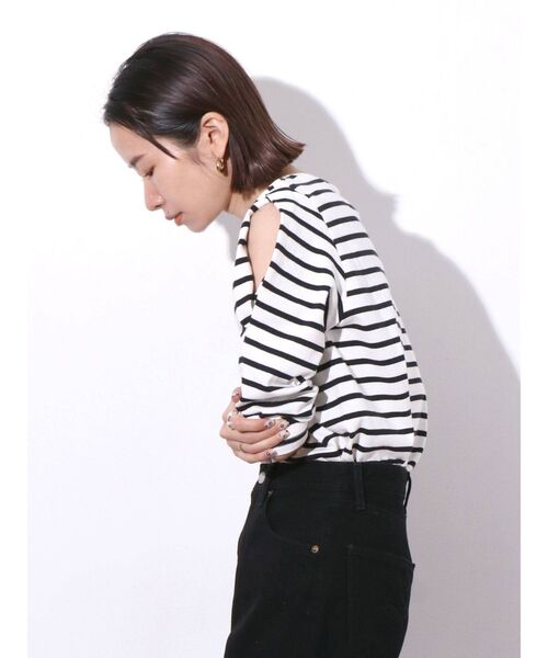 Ungrid（アングリッド）の「ショルダースリット七分袖Tee（Tシャツ/カットソー・レディース・オフホワイト/チャコールグレー/その他1・FREE）」の13枚目の写真