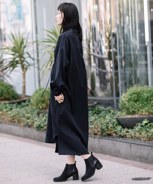 Munich（ミューニック）の「セルロースコットンツイルシャーリングワンピース（ワンピース・レディース・ネイビー/カーキ/ライトベージュ・FREE）」の5枚目の写真