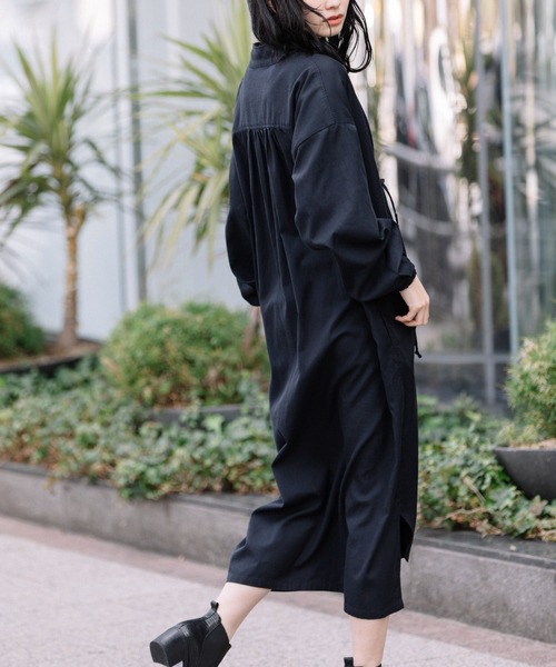 Munich（ミューニック）の「セルロースコットンツイルシャーリングワンピース（ワンピース・レディース・ネイビー/カーキ/ライトベージュ・FREE）」の8枚目の写真