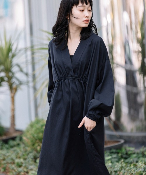 Munich（ミューニック）の「セルロースコットンツイルシャーリングワンピース（ワンピース・レディース・ネイビー/カーキ/ライトベージュ・FREE）」の10枚目の写真