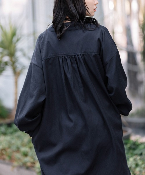 Munich（ミューニック）の「セルロースコットンツイルシャーリングワンピース（ワンピース・レディース・ネイビー/カーキ/ライトベージュ・FREE）」の13枚目の写真