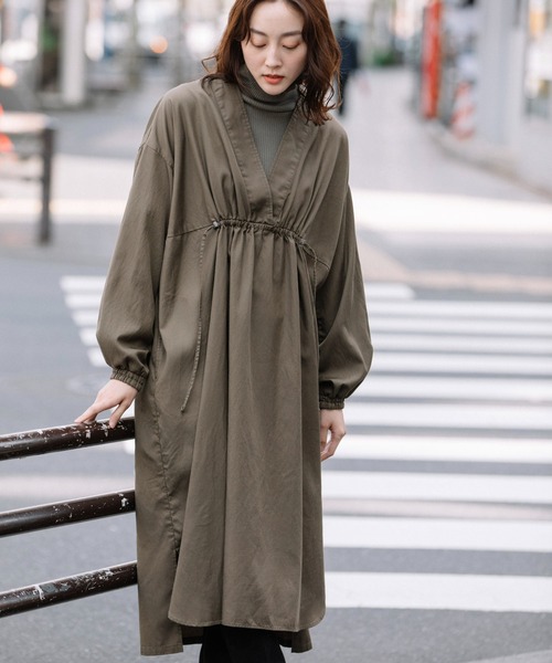 Munich（ミューニック）の「セルロースコットンツイルシャーリングワンピース（ワンピース・レディース・ネイビー/カーキ/ライトベージュ・FREE）」の18枚目の写真