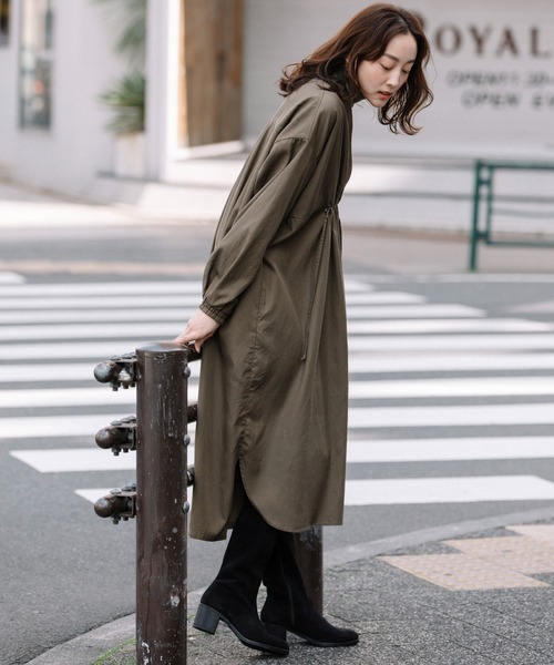 Munich（ミューニック）の「セルロースコットンツイルシャーリングワンピース（ワンピース・レディース・ネイビー/カーキ/ライトベージュ・FREE）」の16枚目の写真