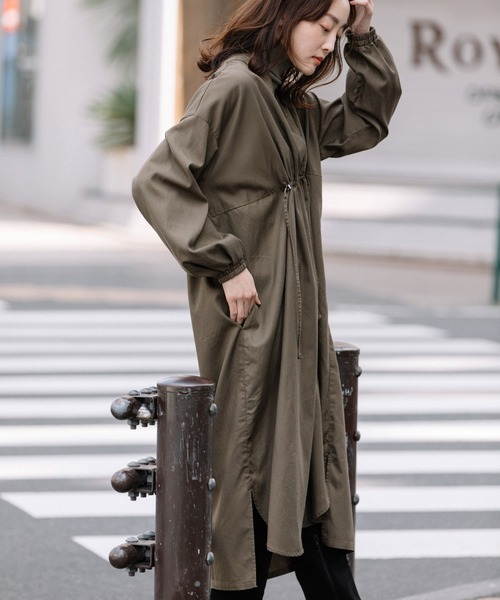 Munich（ミューニック）の「セルロースコットンツイルシャーリングワンピース（ワンピース・レディース・ネイビー/カーキ/ライトベージュ・FREE）」の19枚目の写真