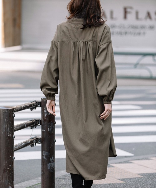 Munich（ミューニック）の「セルロースコットンツイルシャーリングワンピース（ワンピース・レディース・ネイビー/カーキ/ライトベージュ・FREE）」の20枚目の写真