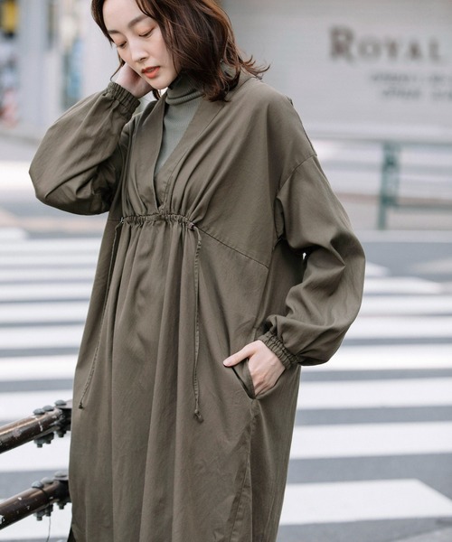 Munich（ミューニック）の「セルロースコットンツイルシャーリングワンピース（ワンピース・レディース・ネイビー/カーキ/ライトベージュ・FREE）」の21枚目の写真