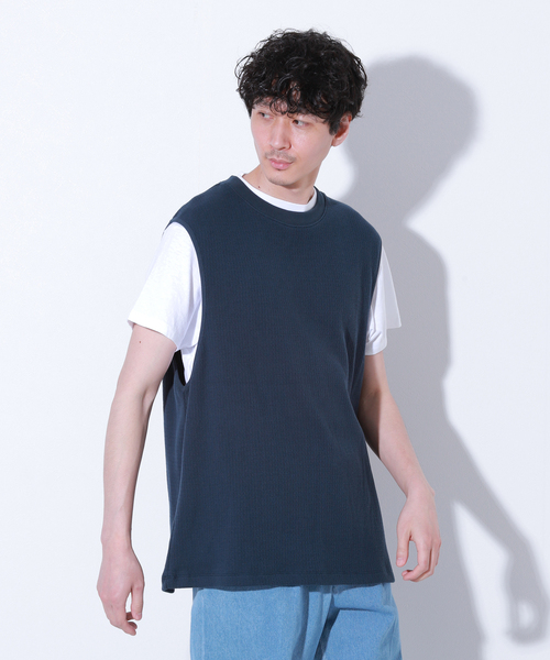 Oriens JOURNAL STANDARD（オリエンス ジャーナルスタンダード）の「スリーブレストップス / Sleeve Less Tops（ベスト・メンズ・ホワイト/ブラック/ネイビー・MEDIUM/LARGE）」の3枚目の写真