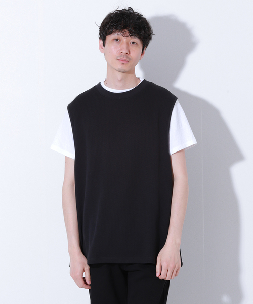 Oriens JOURNAL STANDARD（オリエンス ジャーナルスタンダード）の「スリーブレストップス / Sleeve Less Tops（ベスト・メンズ・ホワイト/ブラック/ネイビー・MEDIUM/LARGE）」の2枚目の写真