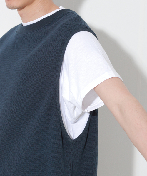 Oriens JOURNAL STANDARD（オリエンス ジャーナルスタンダード）の「スリーブレストップス / Sleeve Less Tops（ベスト・メンズ・ホワイト/ブラック/ネイビー・MEDIUM/LARGE）」の8枚目の写真