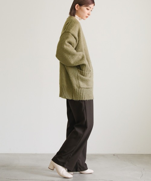 select MOCA（セレクトモカ）の「Vネックカラーニットカーディガン（カーディガン/ボレロ・レディース・オリーブ/オレンジ・FREE）」の15枚目の写真