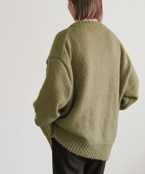 select MOCA（セレクトモカ）の「Vネックカラーニットカーディガン（カーディガン/ボレロ・レディース・オリーブ/オレンジ・FREE）」の16枚目の写真