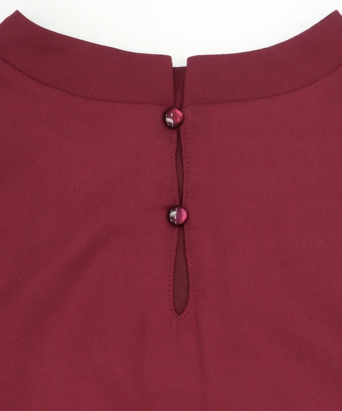 TOKYO SHIRTS（トウキョウシャツ）の「フリルボウタイ 七分袖カジュアルシャツ（シャツ/ブラウス・レディース・シルバーグレー/ワインレッド・M/L）」の9枚目の写真
