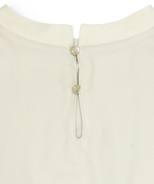 TOKYO SHIRTS（トウキョウシャツ）の「フリルボウタイ 七分袖カジュアルシャツ（シャツ/ブラウス・レディース・シルバーグレー/ワインレッド・M/L）」の4枚目の写真