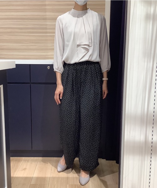 TOKYO SHIRTS（トウキョウシャツ）の「フリルボウタイ 七分袖カジュアルシャツ（シャツ/ブラウス・レディース・シルバーグレー/ワインレッド・M/L）」の13枚目の写真