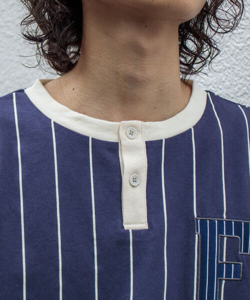 PHERROW'S DETROIT ストライプシャツ ベースボールシャツ