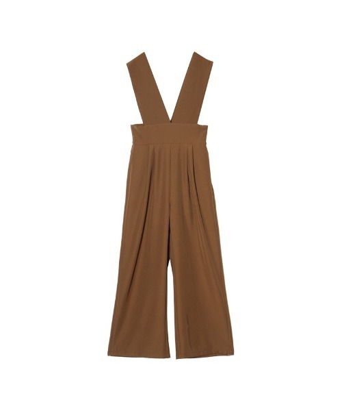 Re:EDIT（リエディ）の「[低身長/高身長サイズ有]ハイウエストVネックオールインワン（サロペット/オーバーオール・レディース・ブラック/ベージュ/ブラウン/ブラウン系/キャメル・MEDIUM/LARGE/SHORT/TALL）」の3枚目の写真