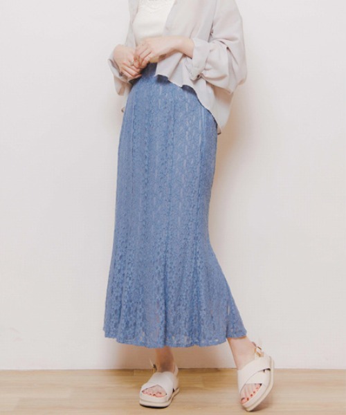 flower（フラワー）の「プレイフルブルームスカート2（スカート・レディース・アイボリー/ブルー・FREE）」の2枚目の写真
