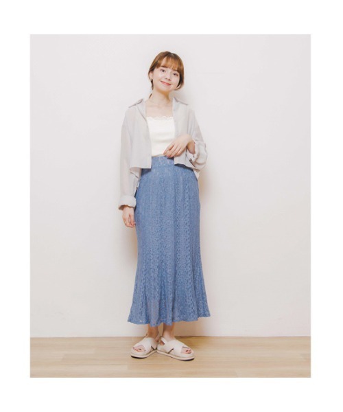 flower（フラワー）の「プレイフルブルームスカート2（スカート・レディース・アイボリー/ブルー・FREE）」の4枚目の写真