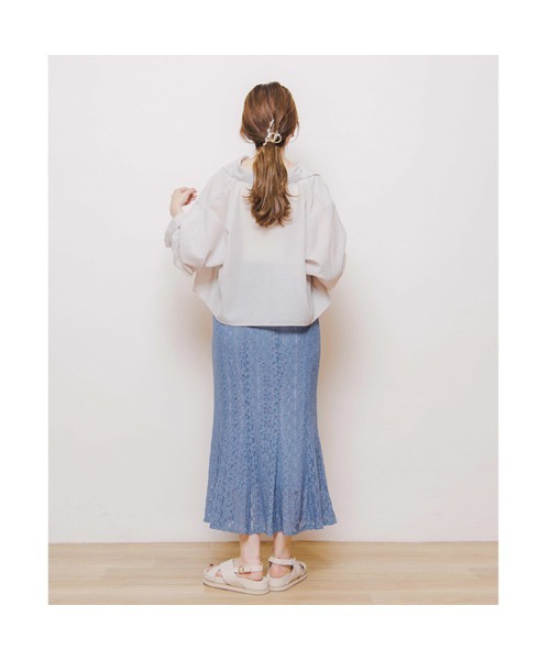 flower（フラワー）の「プレイフルブルームスカート2（スカート・レディース・アイボリー/ブルー・FREE）」の6枚目の写真
