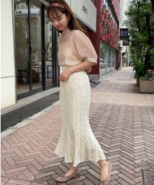 flower（フラワー）の「プレイフルブルームスカート2（スカート・レディース・アイボリー/ブルー・FREE）」の8枚目の写真