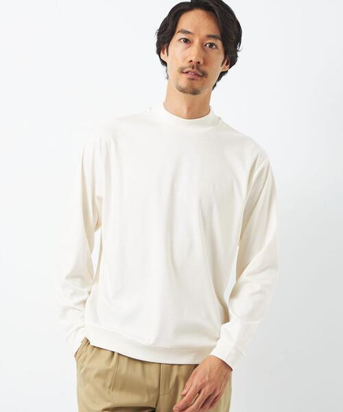 green label relaxing(グリーンレーベルリラクシング)の「クリアポンチ モックネック カットソー(Tシャツ/カットソー・メンズ・ホワイト/ブラック/ベージュ・S/M/L/XL)」の10枚目の写真