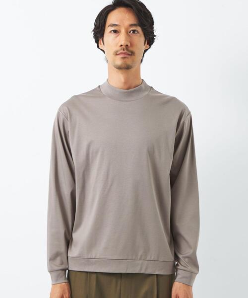 green label relaxing(グリーンレーベルリラクシング)の「クリアポンチ モックネック カットソー(Tシャツ/カットソー・メンズ・ホワイト/ブラック/ベージュ・S/M/L/XL)」の6枚目の写真