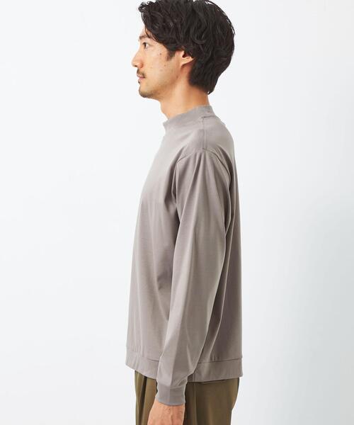 green label relaxing(グリーンレーベルリラクシング)の「クリアポンチ モックネック カットソー(Tシャツ/カットソー・メンズ・ホワイト/ブラック/ベージュ・S/M/L/XL)」の8枚目の写真