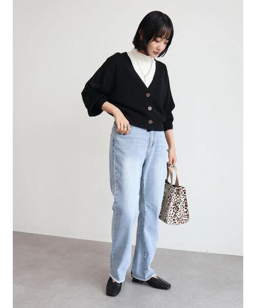 Green Parks(グリーンパークス)の「・novem 9 ショートVネックカーディガン(カーディガン/ボレロ・レディース・ブラック/パープル/ピンク/ブルー・FREE)」の21枚目の写真