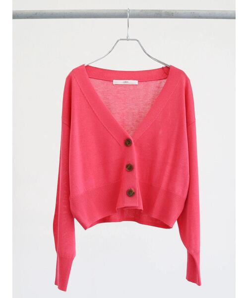 Green Parks(グリーンパークス)の「・novem 9 ショートVネックカーディガン(カーディガン/ボレロ・レディース・ブラック/パープル/ピンク/ブルー・FREE)」の19枚目の写真