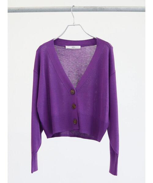 Green Parks(グリーンパークス)の「・novem 9 ショートVネックカーディガン(カーディガン/ボレロ・レディース・ブラック/パープル/ピンク/ブルー・FREE)」の18枚目の写真
