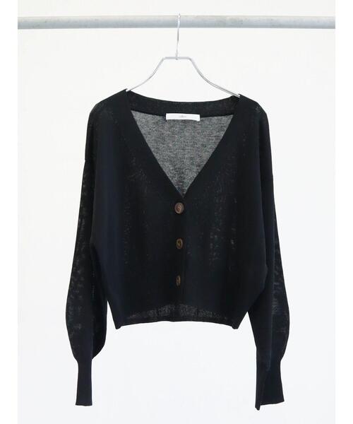 Green Parks(グリーンパークス)の「・novem 9 ショートVネックカーディガン(カーディガン/ボレロ・レディース・ブラック/パープル/ピンク/ブルー・FREE)」の17枚目の写真