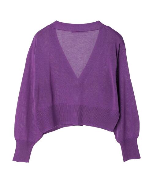 Green Parks(グリーンパークス)の「・novem 9 ショートVネックカーディガン(カーディガン/ボレロ・レディース・ブラック/パープル/ピンク/ブルー・FREE)」の15枚目の写真