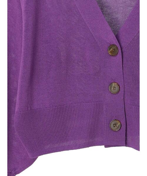 Green Parks(グリーンパークス)の「・novem 9 ショートVネックカーディガン(カーディガン/ボレロ・レディース・ブラック/パープル/ピンク/ブルー・FREE)」の12枚目の写真