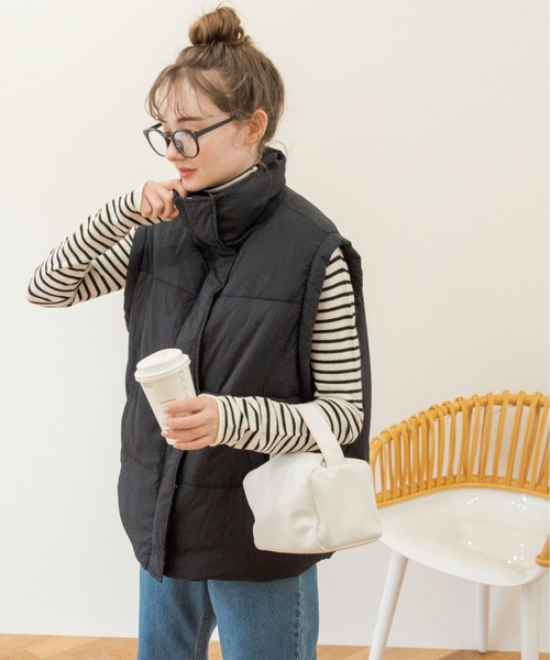 ANGIE(アンジー)の「ファイバーダウンオーバーベスト(ダウンベスト・レディース・ブラック/グレー/アイボリー・FREE)」の21枚目の写真