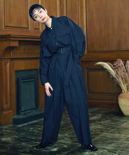 MATURED(マチュアード)の「【MATURED/マチュアード】ベルテッドタックワイドパンツ(その他パンツ・レディース・ブラック/ベージュ・1/2)」の9枚目の写真